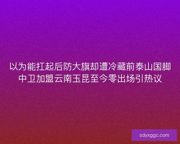 以为能扛起后防大旗却遭冷藏前泰山国脚中卫加盟云南玉昆至今零出场引热议