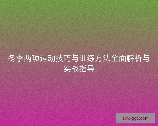 冬季两项运动技巧与训练方法全面解析与实战指导